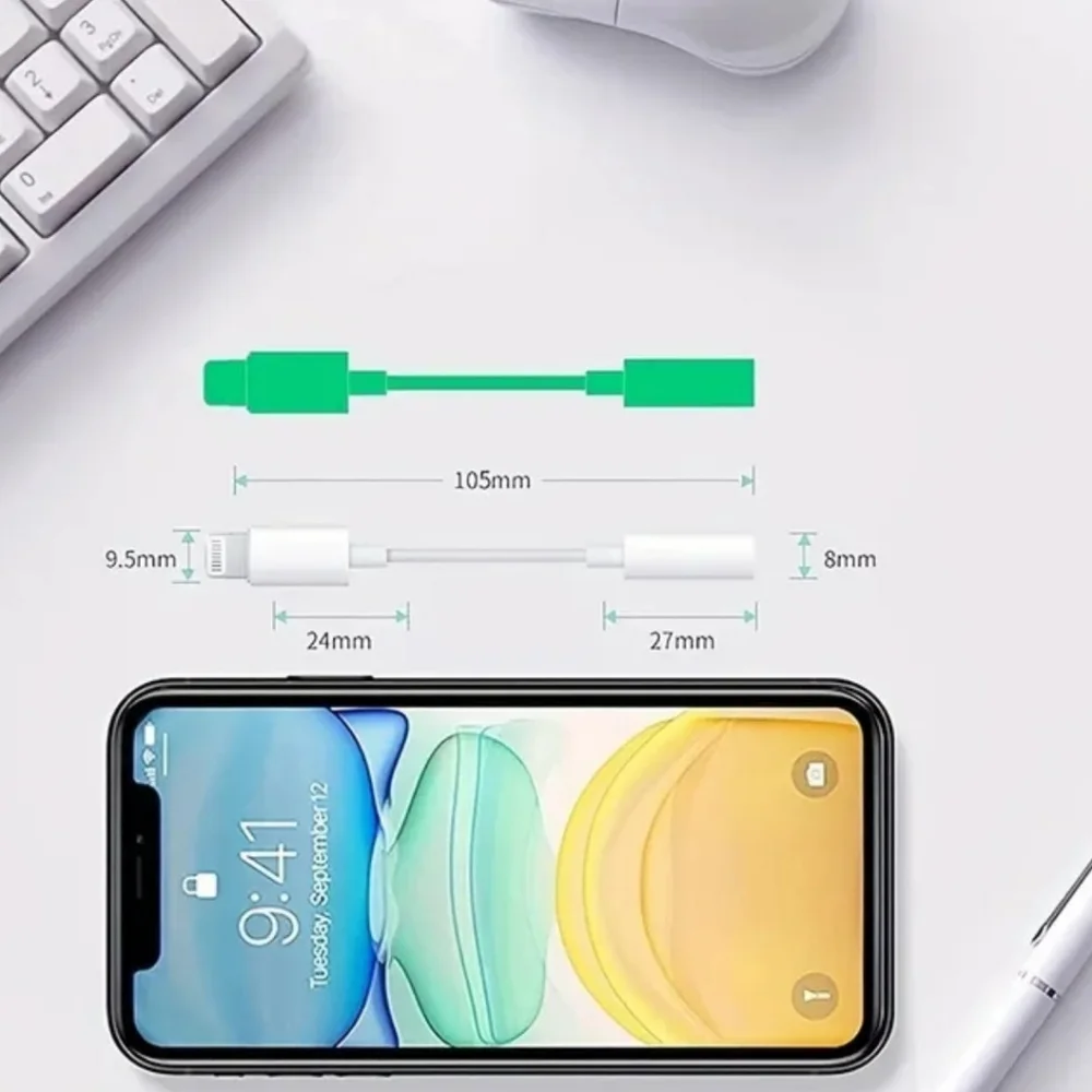 Apple Lightning to 3.5 mm Headphone Jack Adapter.